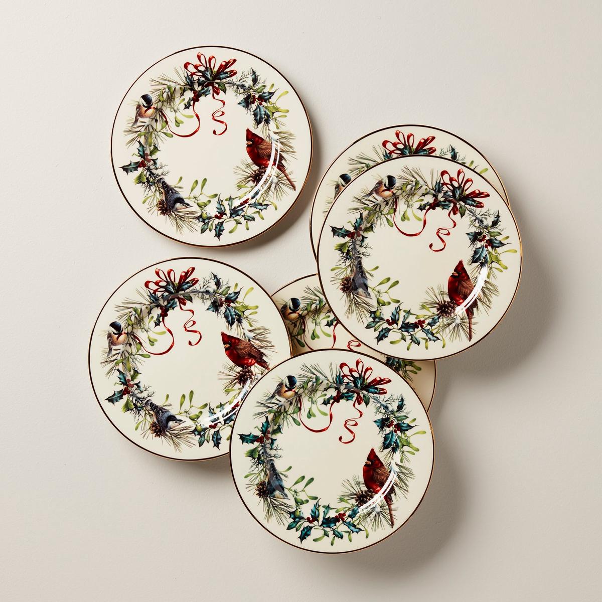 Winter Greetings Salad Plates Set of 6