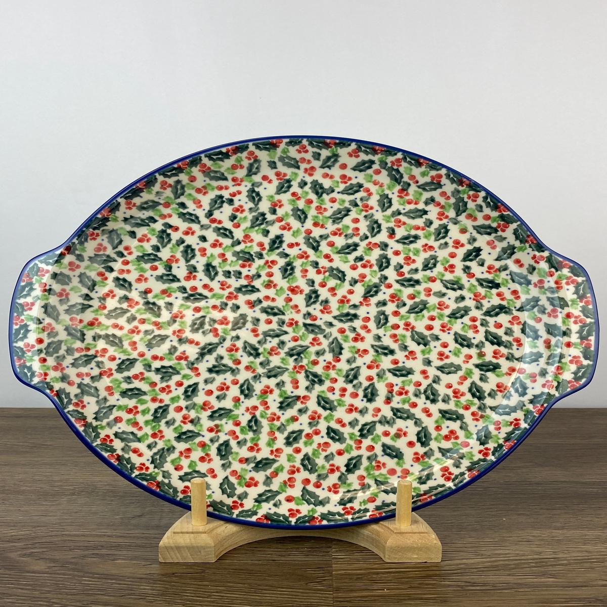 SALE Round Unikat Platter With Handles Pizza Stone - Shape 151 - Pattern U4874
