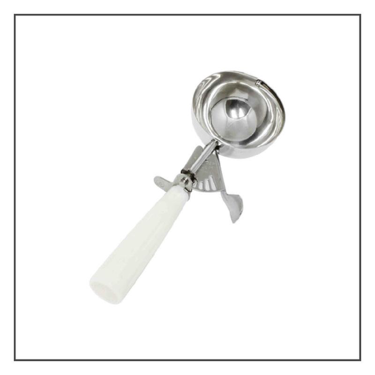 Thunder Group SLDS006 5-13 Oz Thumb Press Disher Stainless Steel White