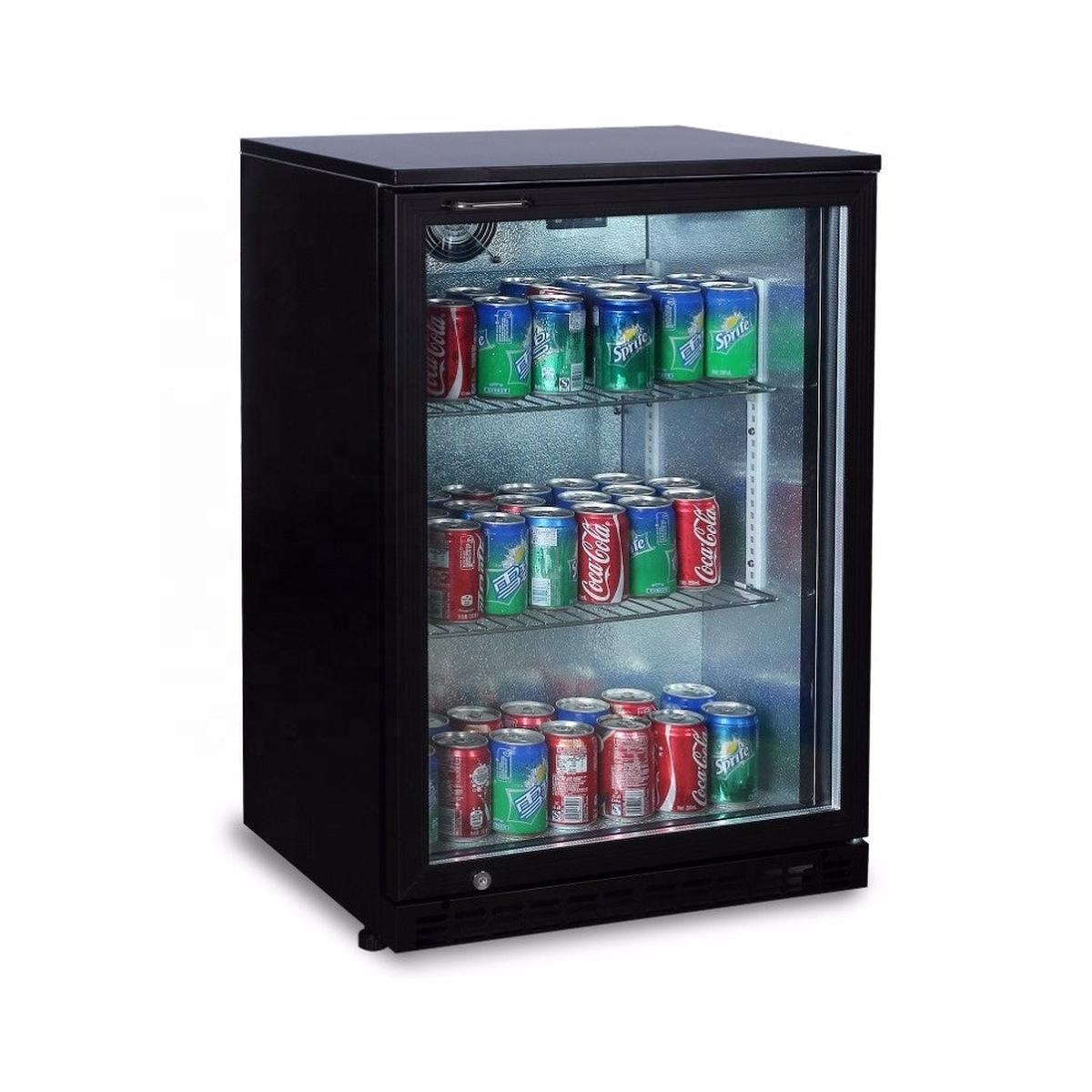(BBS-130H(A) Short Version BackBar Cooler with 1 Hinged Door and 2 Shelves - Black Color Dim 600x520x845 mm (WxDxH)