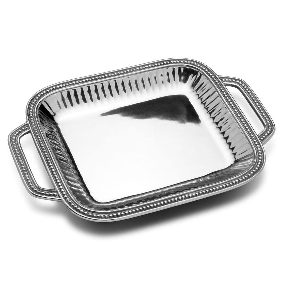 Flutes Pearls Rectangular Tray with Handles