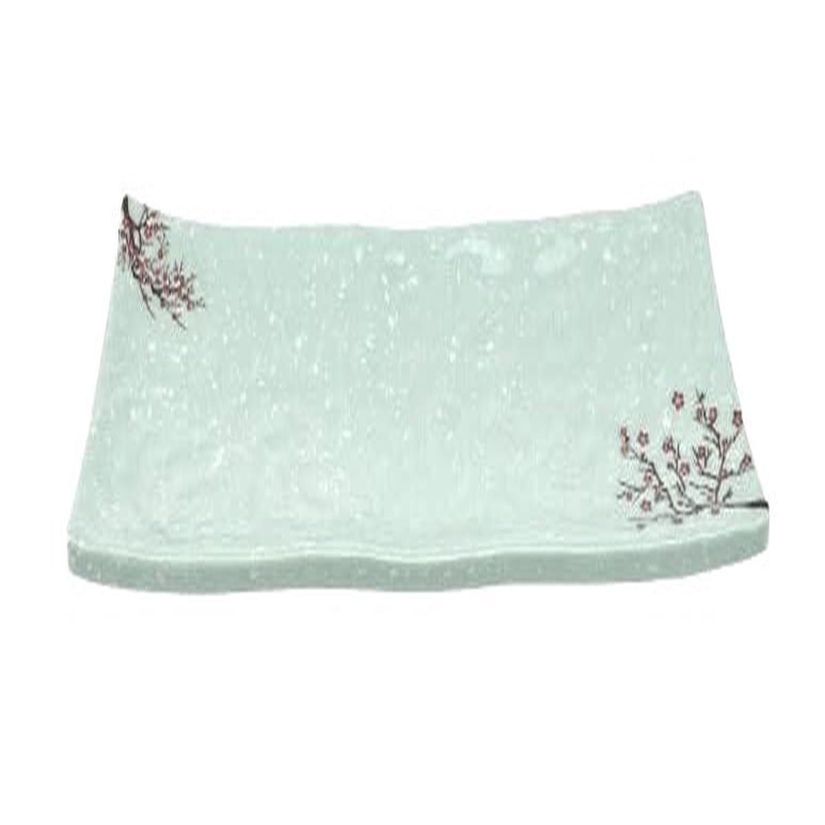 Melamine Rectangular Plate 12-12 x 4-34 x 1H Plum Blossom