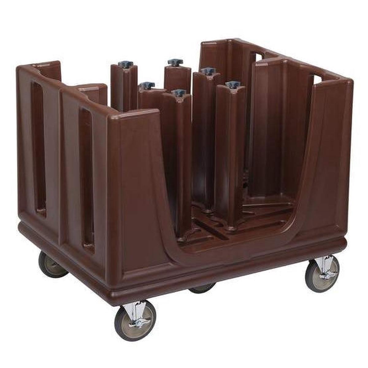 CAMBRO ADJUSTABLE VERSA DISH CADDY WITH SIX RACKS- DARK BROWN