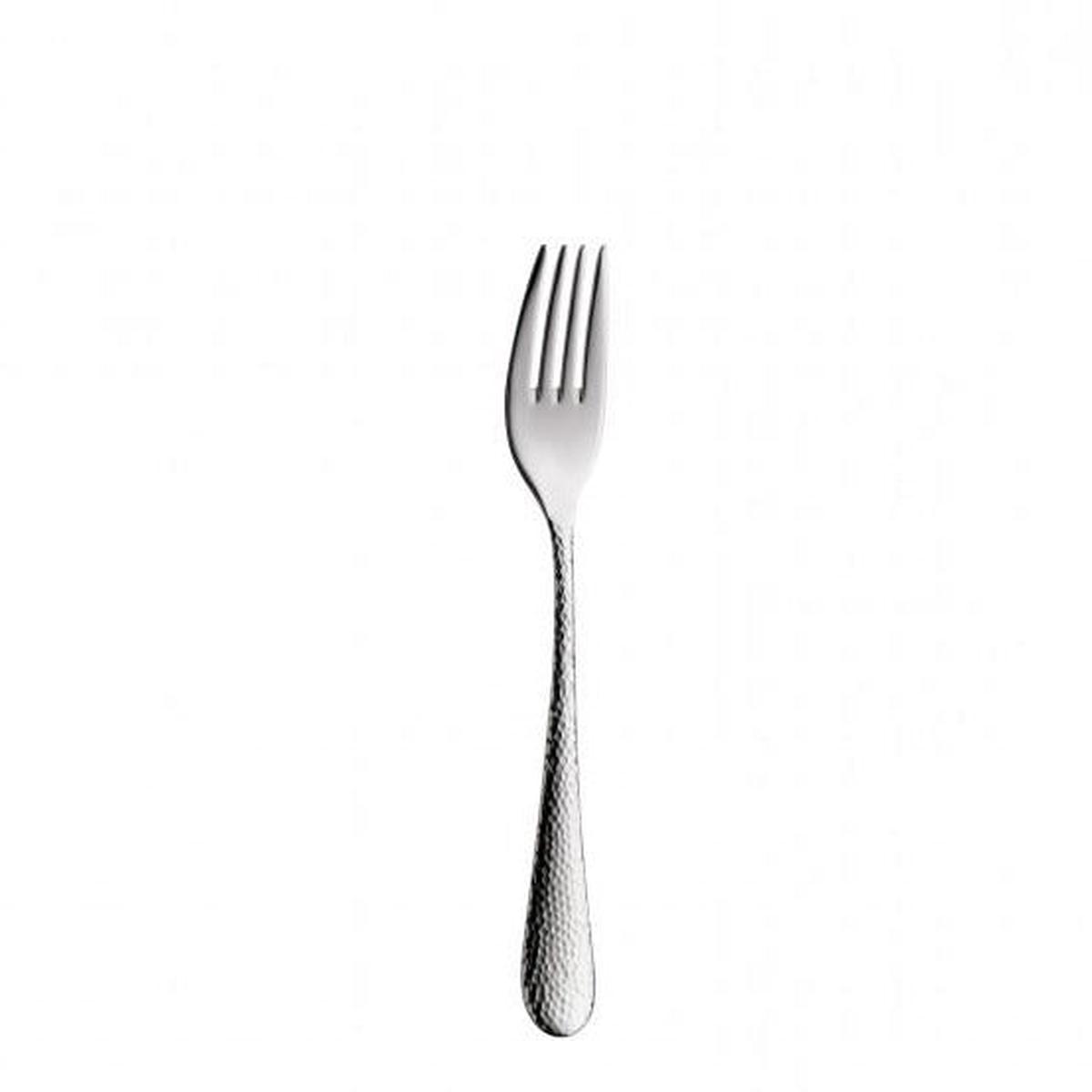 Table fork Sitello stainless 1810 polished hammered length 8 14 in
