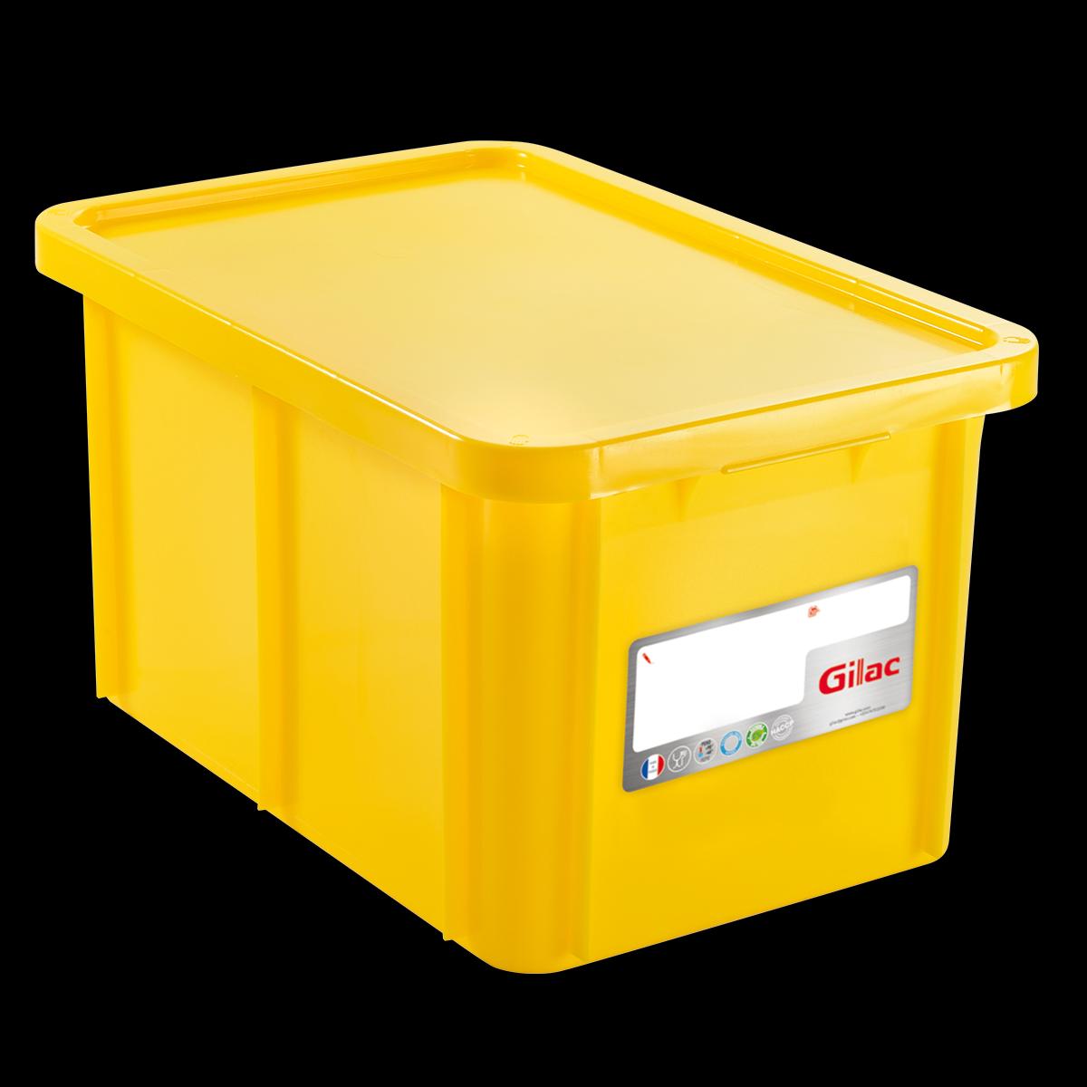 RECTANGULAR CONTAINER WITH LID COLOR YELLOW CAPACITY 55L