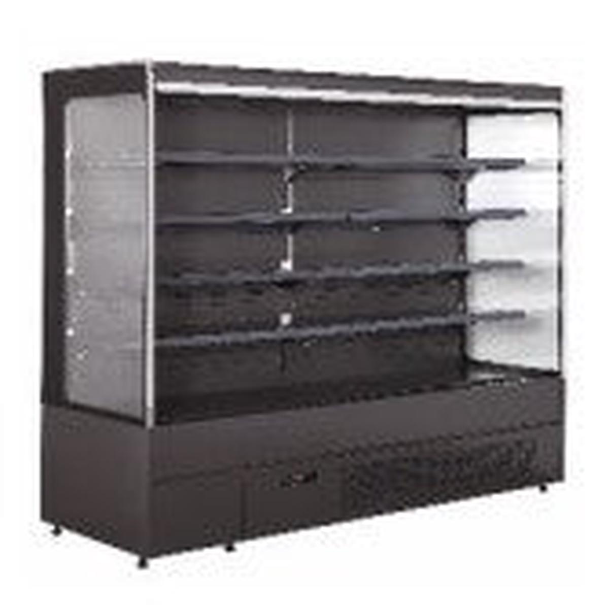 (BLF-2066) Vertical MultiDeck Plug-In with Night Curtain 4 Shelves - Black Color - Dim 1940x660x2000 mm (LxWxH)