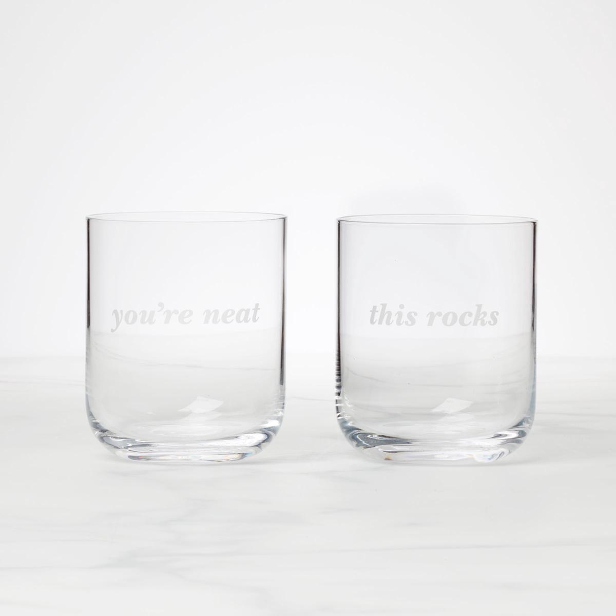 This Rocks Youre Neat Double Old Fashion Glasses Set of 2