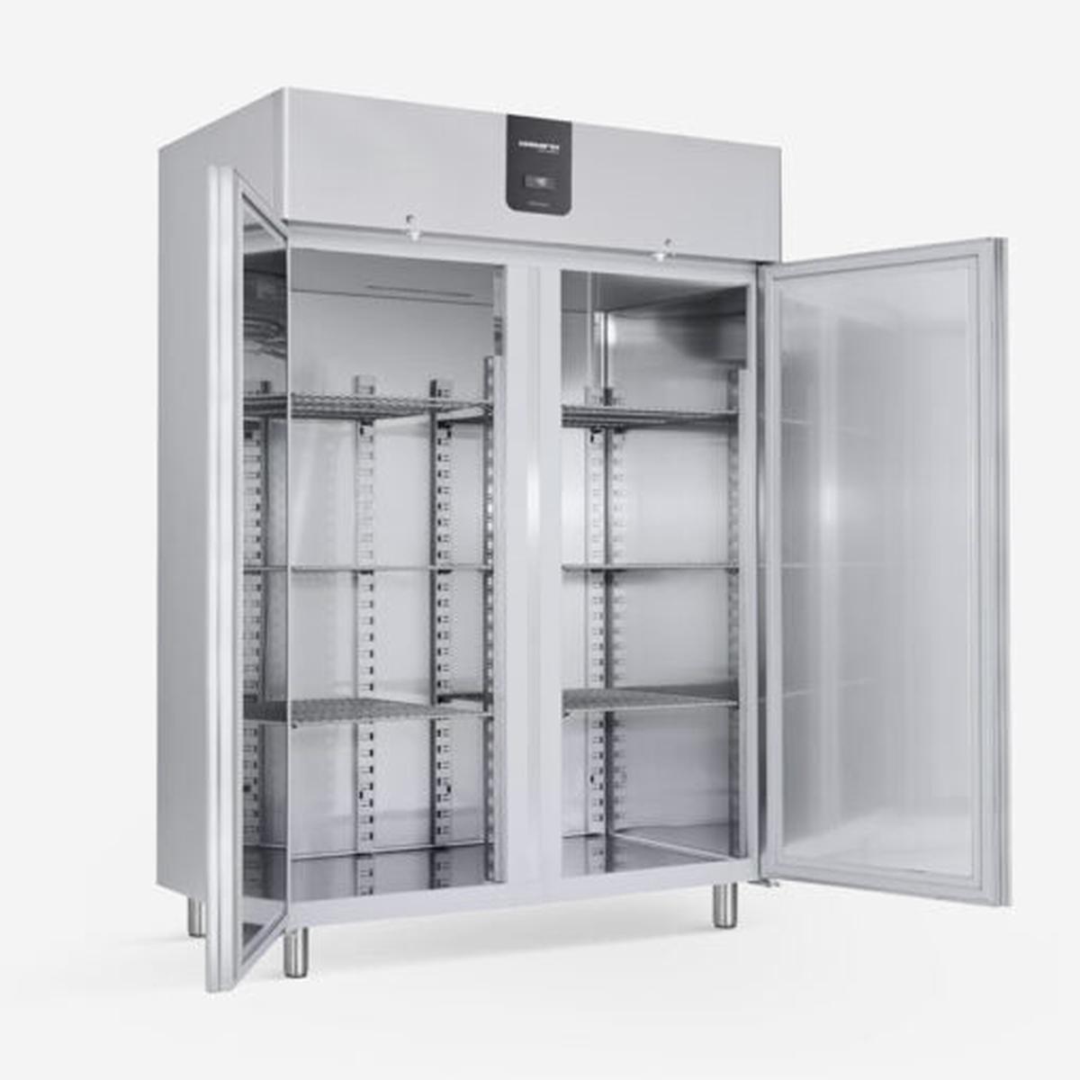 (1050001000) 2 Solid Door Upright Freezer with 3 Shelf Each Door - Performance 1400 BT MONO