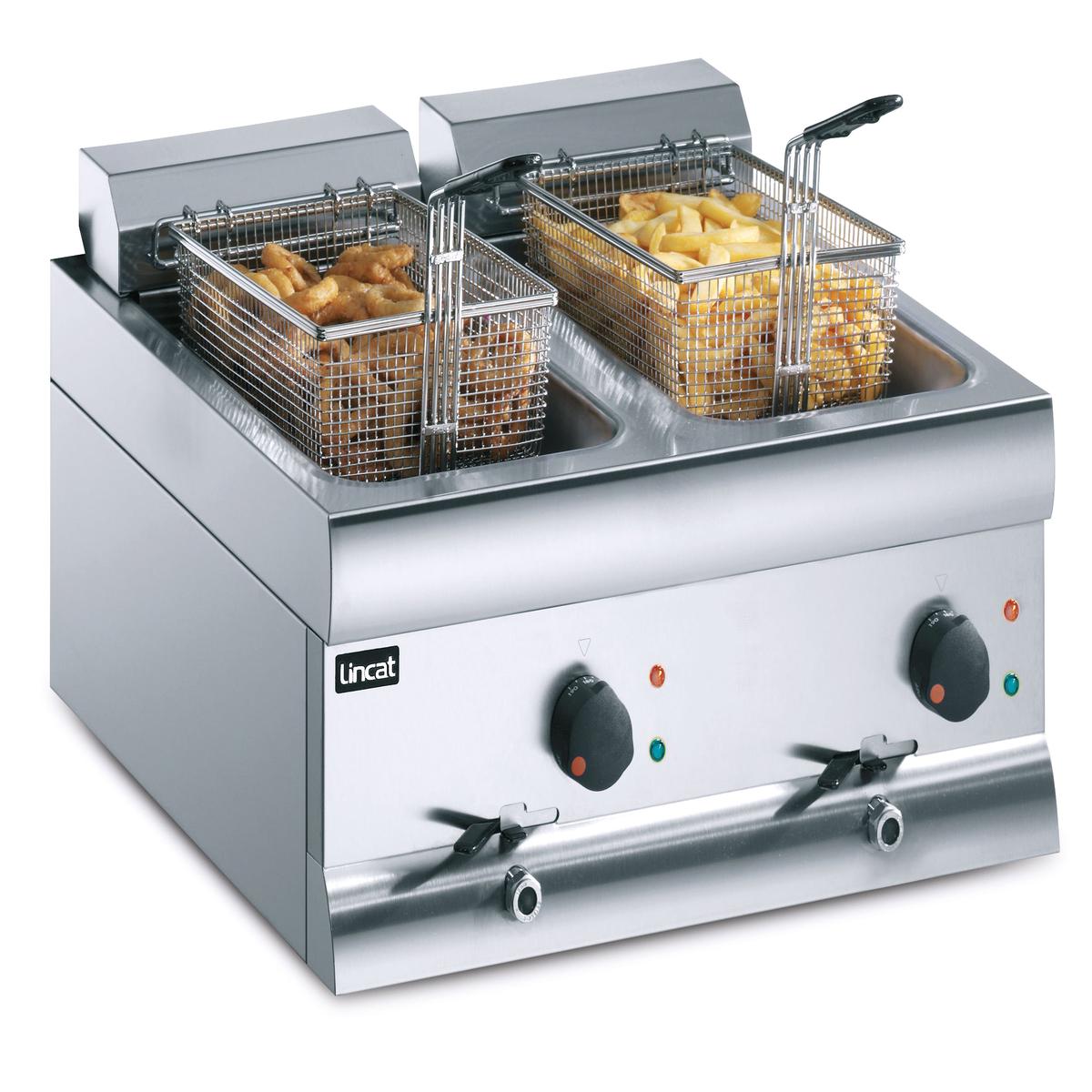 2 WELL SS ELECTRIC COUNTERTOP FRYER 99L 2 BASKETS - W 600 mm -2 x 60 kW
