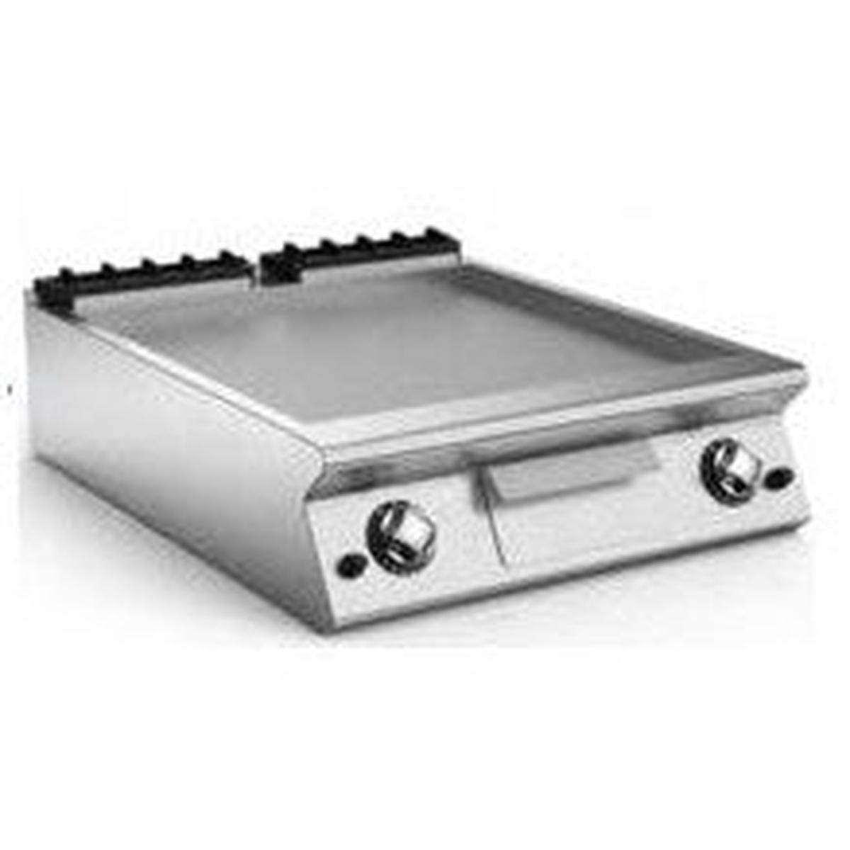80 cm Gas Fry-Top with Thermostatically-Controlled Smooth Sloping Hotplate