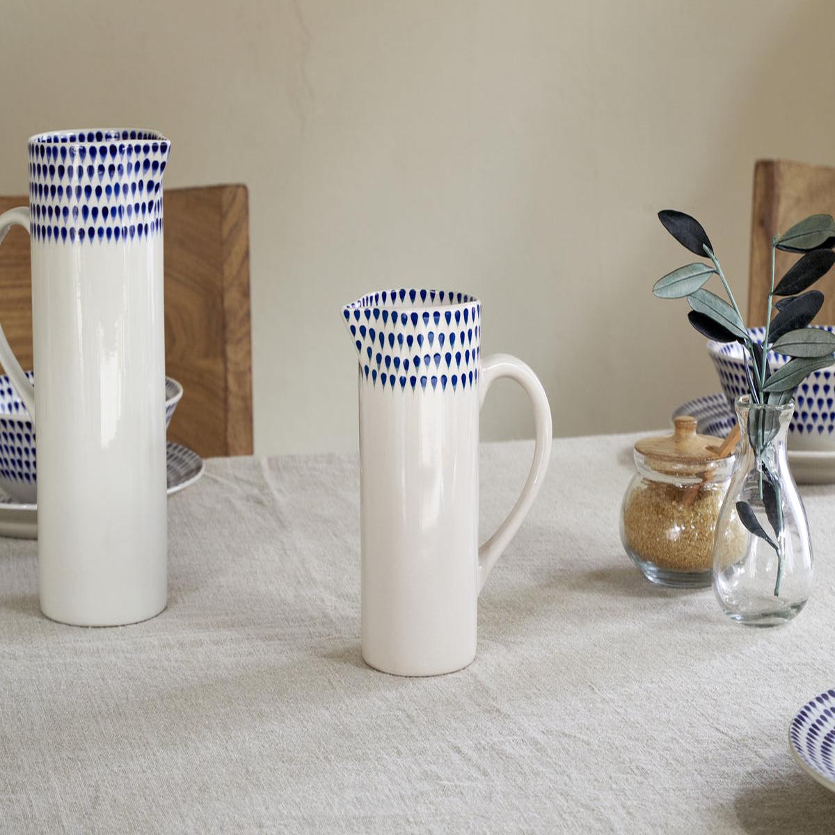Indigo Drop Jug - Cream Indigo - Small