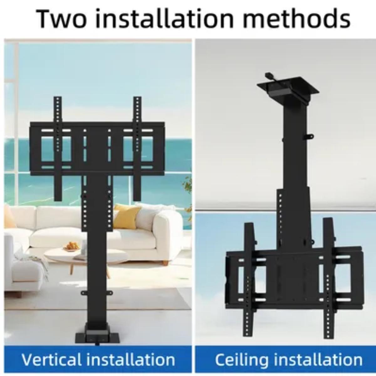 TV Table Electric TV Ceiling Mount Manual Rotation TV Lift Fits 32-70 Inch Motorized TV Stand Adjustable Ceiling TV Mount Bracket with remote control