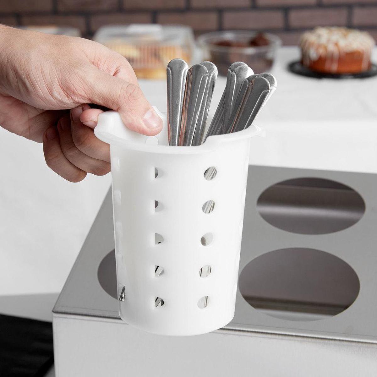 CAMBRO FLATWARE CYLINDER - WHITE