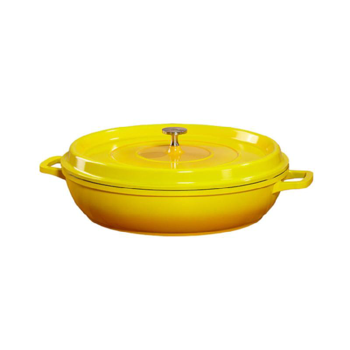 GET Enterprises CA-008-YBKCC 4 Quart Braiser Pan With Lid Cast Aluminum Yellow
