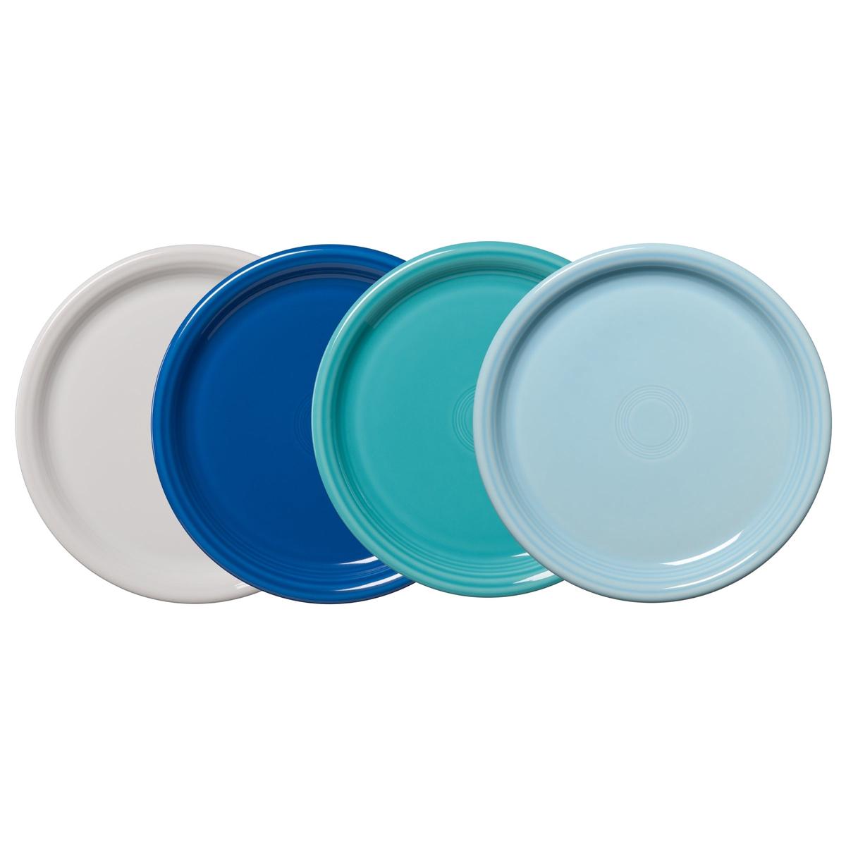 Mixed Coastal Blues Bistro Coupe 10 12 Inch Dinner Plate Set of 4