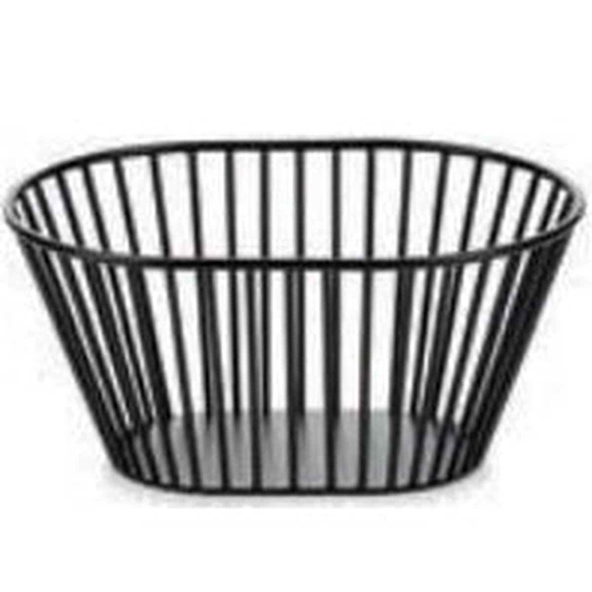 WIRE BASKET OVAL BLACK METAL