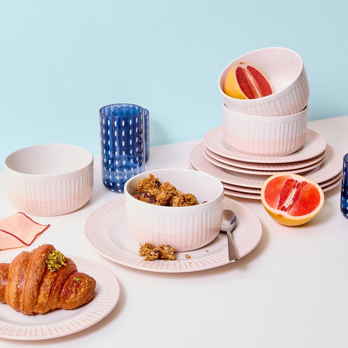 Darbie Angell Rising Up Blush 12 Piece Dinnerware Set Service for 4
