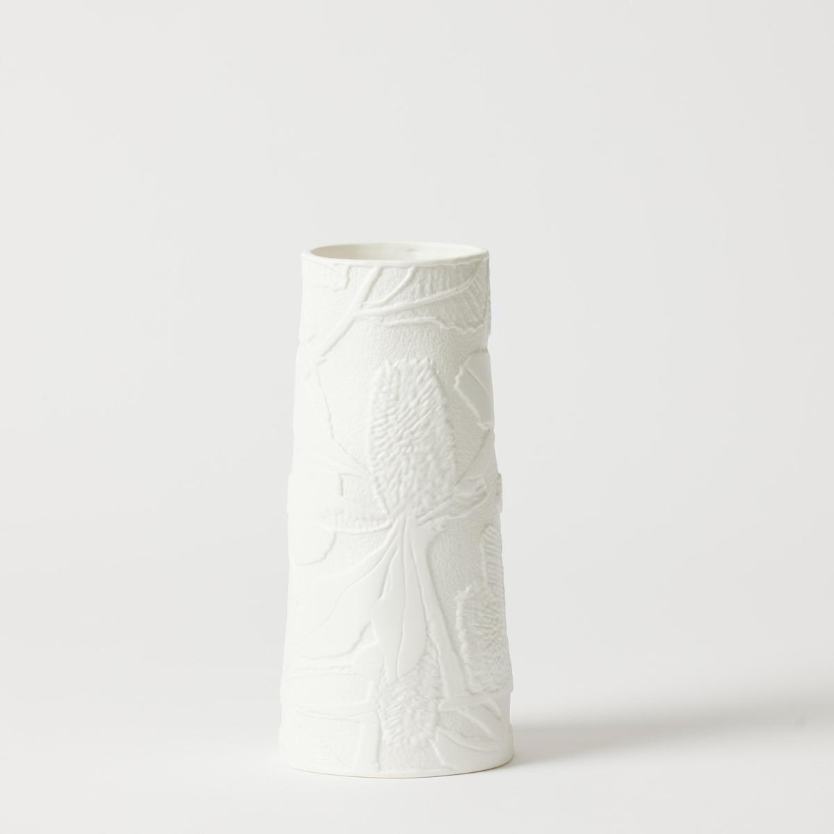 Pilbeam Living Banksia Tall Vase Small White 11x24cm