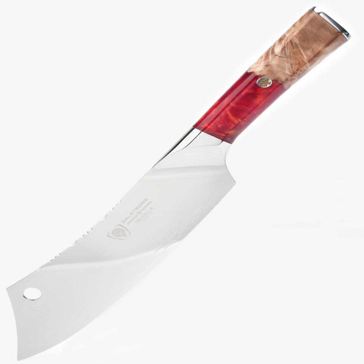 Chef Cleaver Crixus Knife 8 Red Handle Valhalla Series Dalstrong