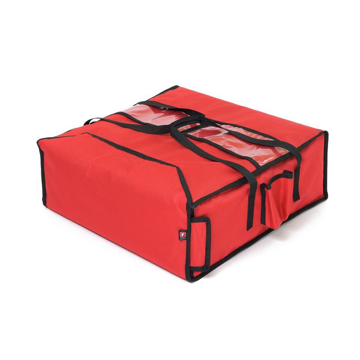 HEATED BAG WITH FRAME CAPACITY 4 PIZZA BOXES 50 CM SYSTEM FOR HEATING UP THE BOTTOM AND THE TOP CONNECTED TO A CAR LIGHTER SIDE POCKETS FOR DRINKS DURABLE AND EASILY WASHABLE MATERIALS DIM 5