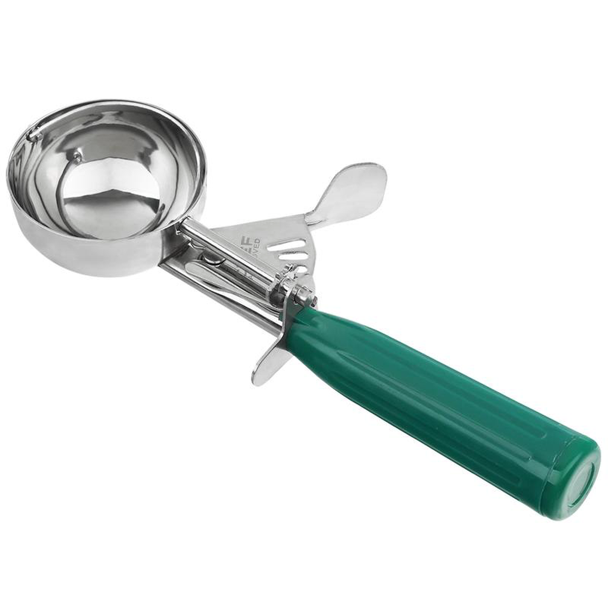 Chef Approved 225312 266 Oz Disher Thumb Press Stainless Steel Green Handle