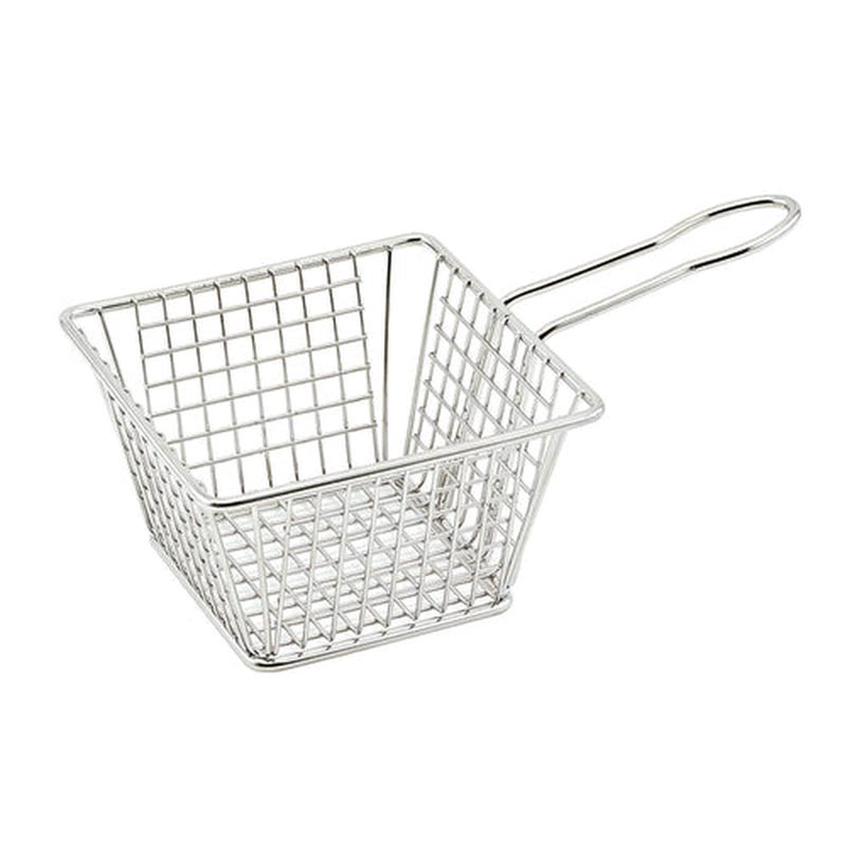 FBM-554S Winco 58221 x 58221 x 48221 Square Stainless Steel Mini Deep Fry Basket