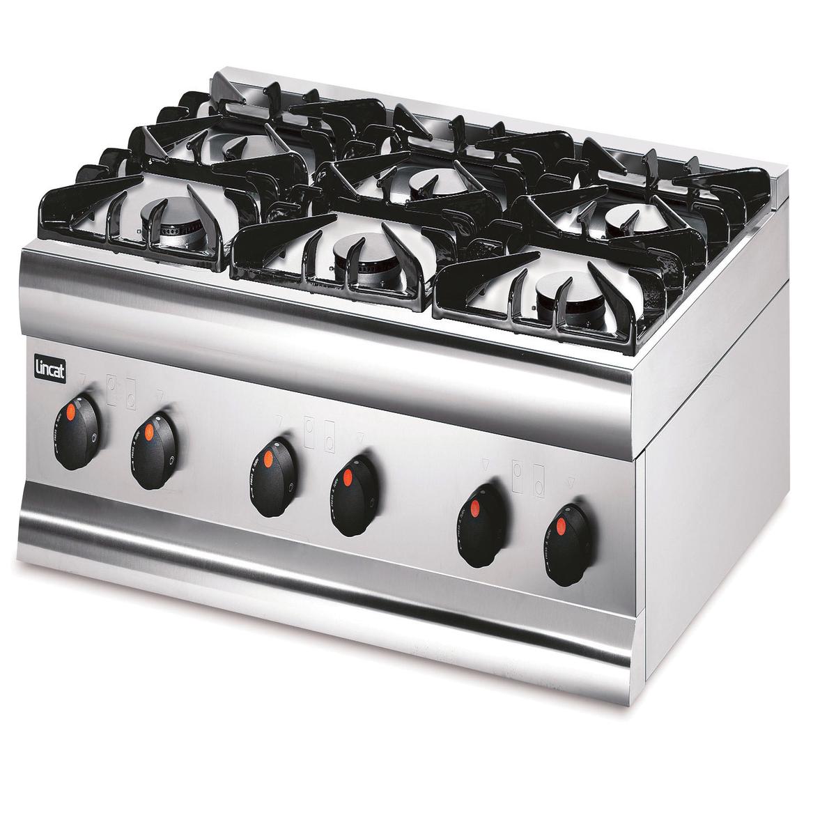 SS GAS BOILING TOPS 6 BURNERS COUNTERTOP