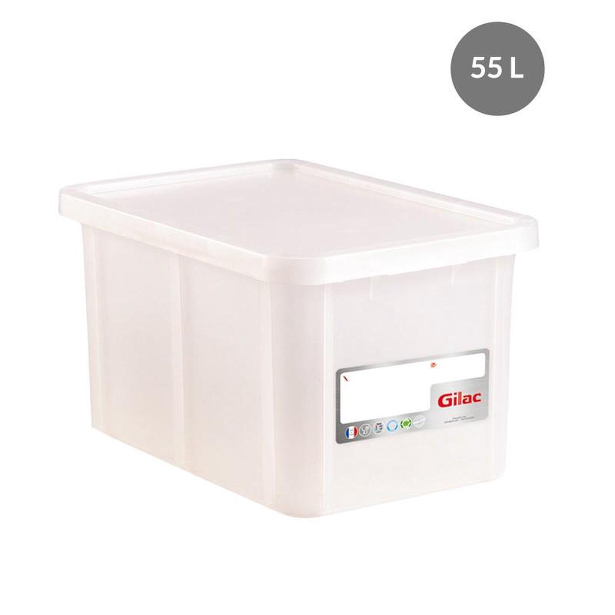 RECTANGULAR CONTAINER WITH LID COLOR WHITE CAPACITY 55 L