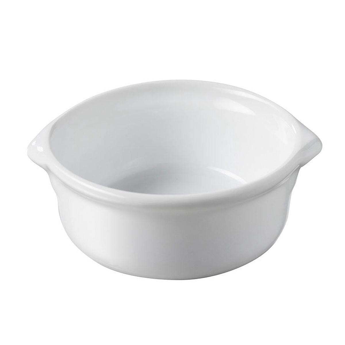 WHITE ROUND EARED CASSEROLE DIM 75 H CM
