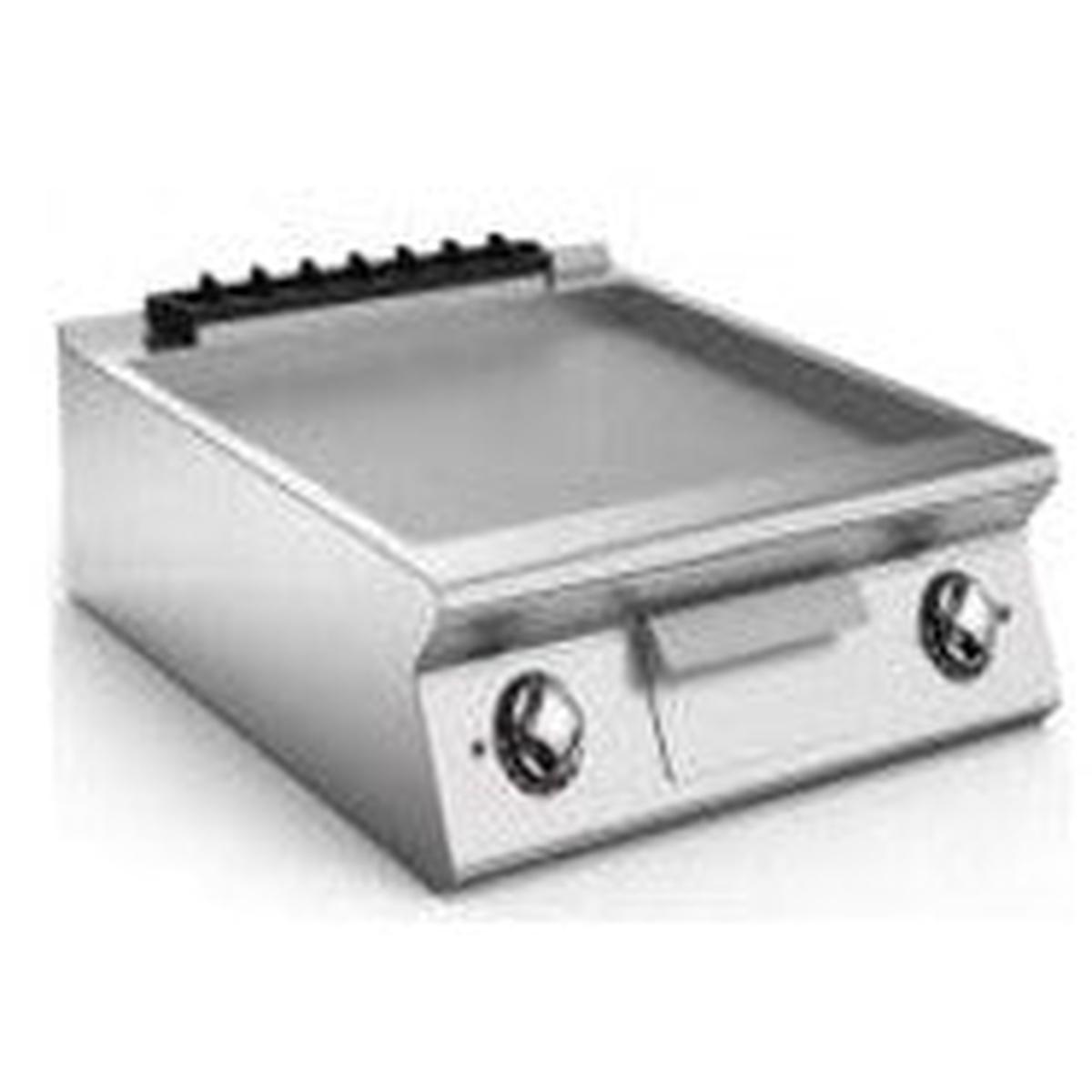 80 cm Electric Fry Top with 2 Cooking Zones and Smooth Sloping HotPlate