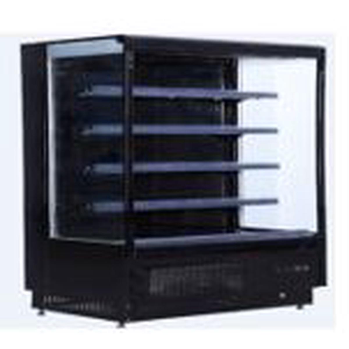 (BLF-1566) Vertical MultiDeck Plug-In with Night Curtain 4 Shelves - Black Color - Dim 1500x660x2000 mm (WxDxH)