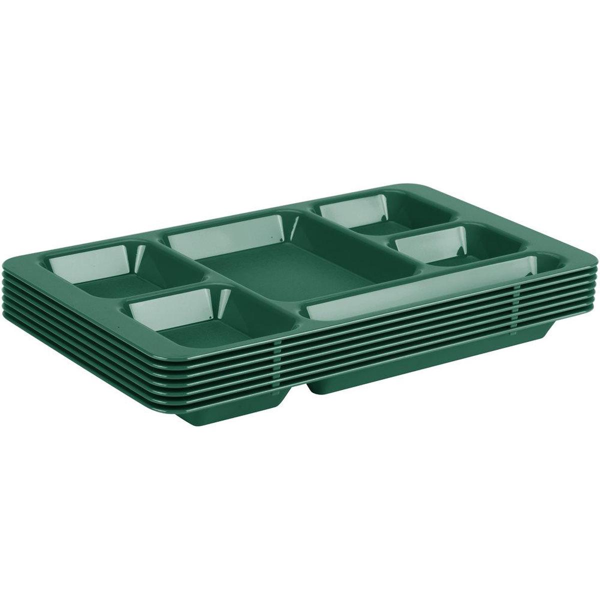 CAMBRO 6 COMPARTMENT POLYCARBONATE SERVING TRAY - SHERWOOD GREEN