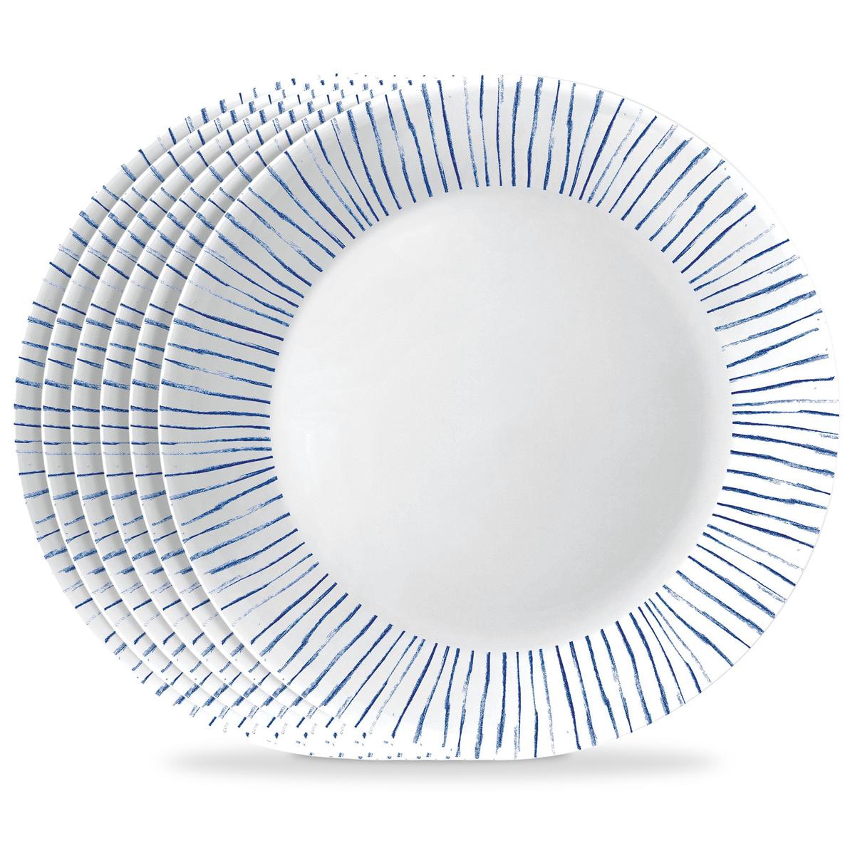 Corelle Botanical Stripes 1025 Dinner Plate 6 pack