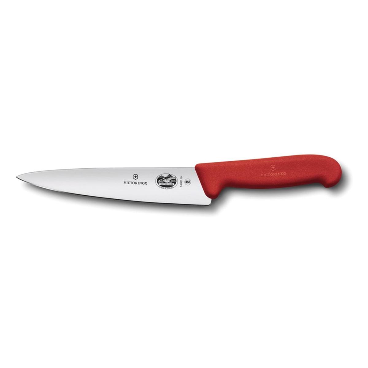 VICTORINOX KITCHEN CARVING KNIFE FIBROX - RED