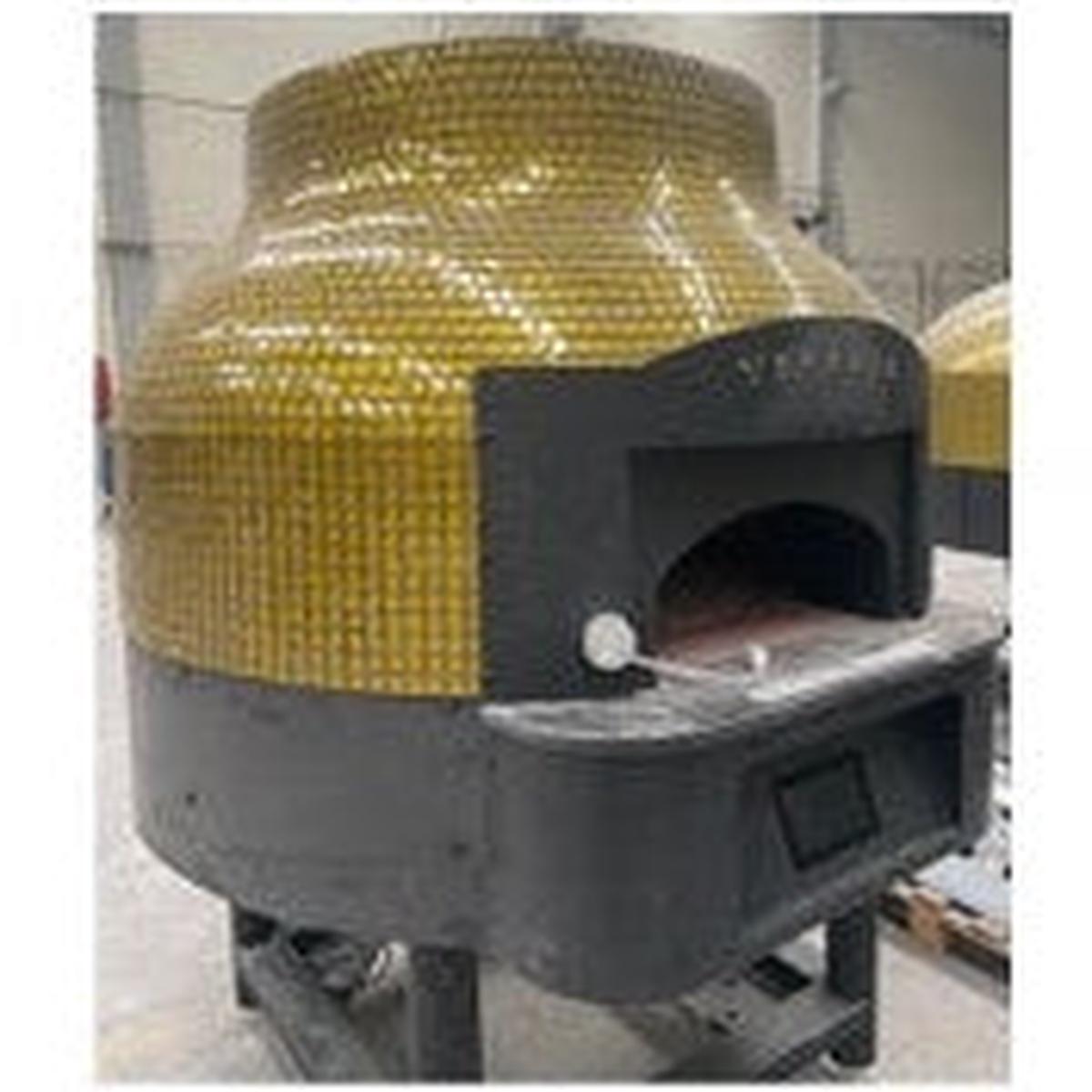Fixed Base Gas Pizza Oven with Fairy Gold Mosiac Color