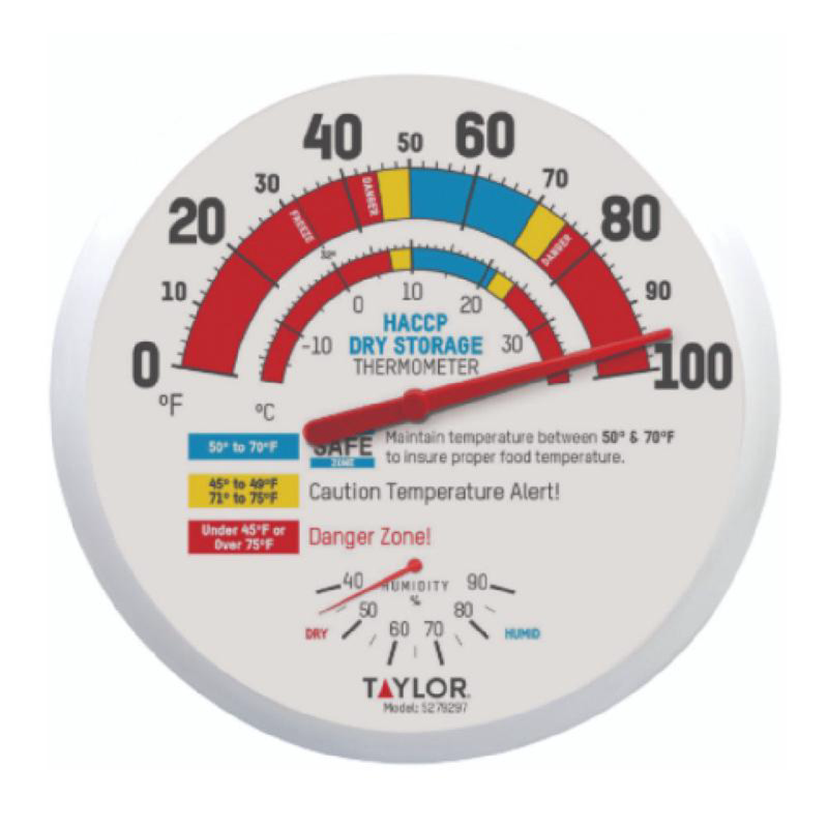 Taylor 5279297 1325 Inch HACCP Dial Thermometer Stainless Steel with Durable Design