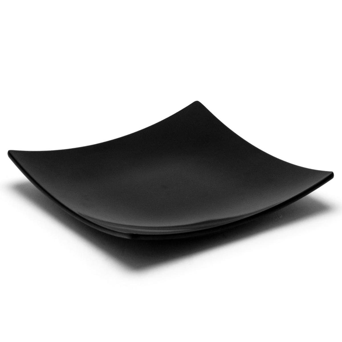 12-38 Melamine Square Flare Plate Black