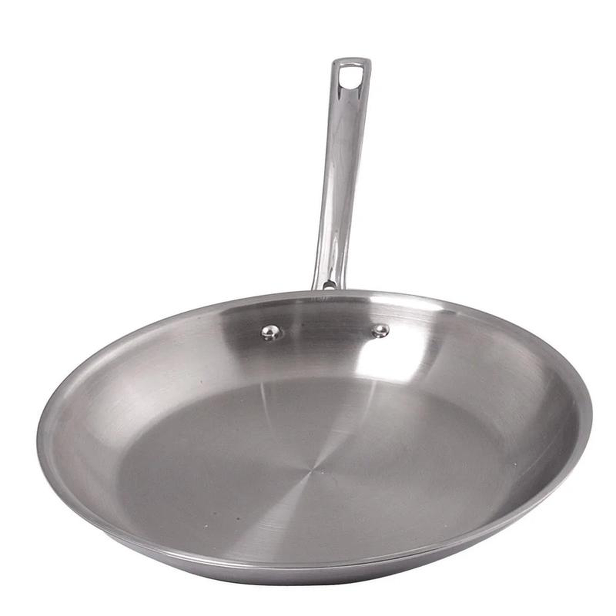 Spring USA 8186-6026 10 Inch Fry Pan 1-12 Quart Riveted Handle Stainless Steel Aluminum Core without Cover