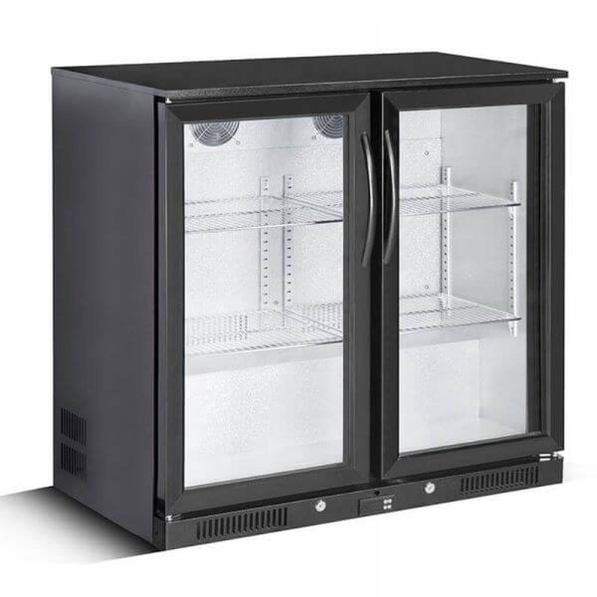 Double Door Black Back Bar Cooler