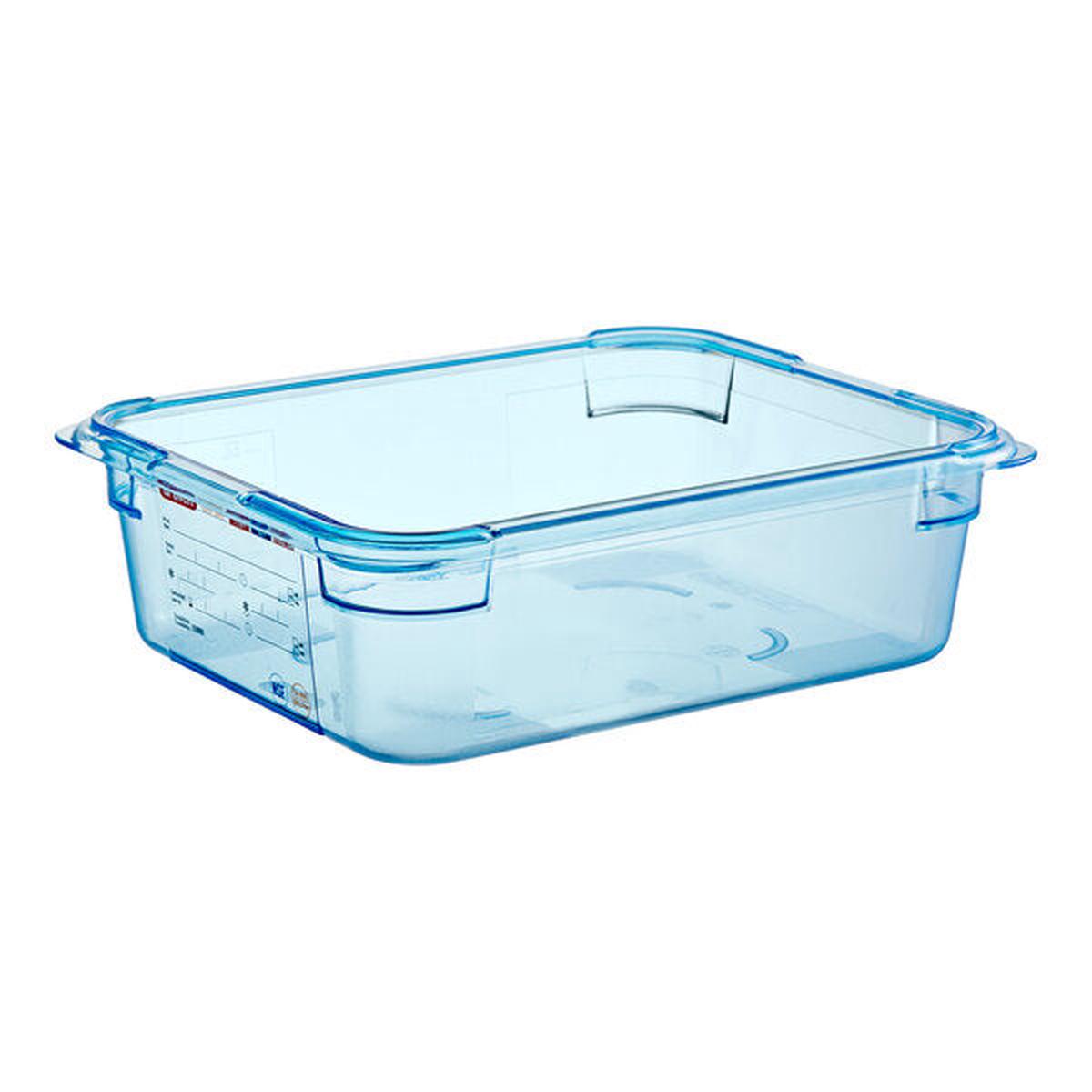 ARAVEN 07822 12 SIZE BLUE ABS PLASTIC FOOD PAN - 4 DEEP