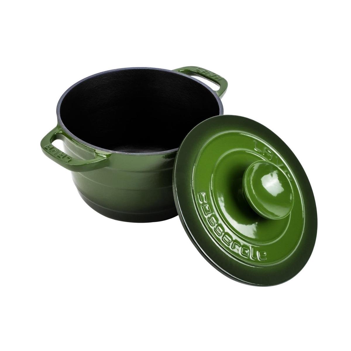 LAVA ROUND CASSEROLE-DIA()23 CM EXPERIENCE GREEN COLOR