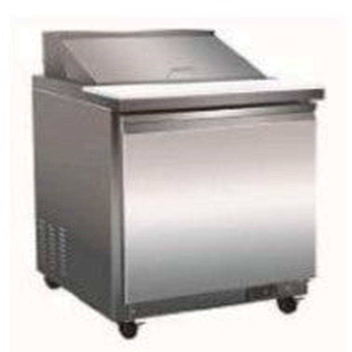 1 Solid Door Refrigerated Salad with 1 Shelf and Castors