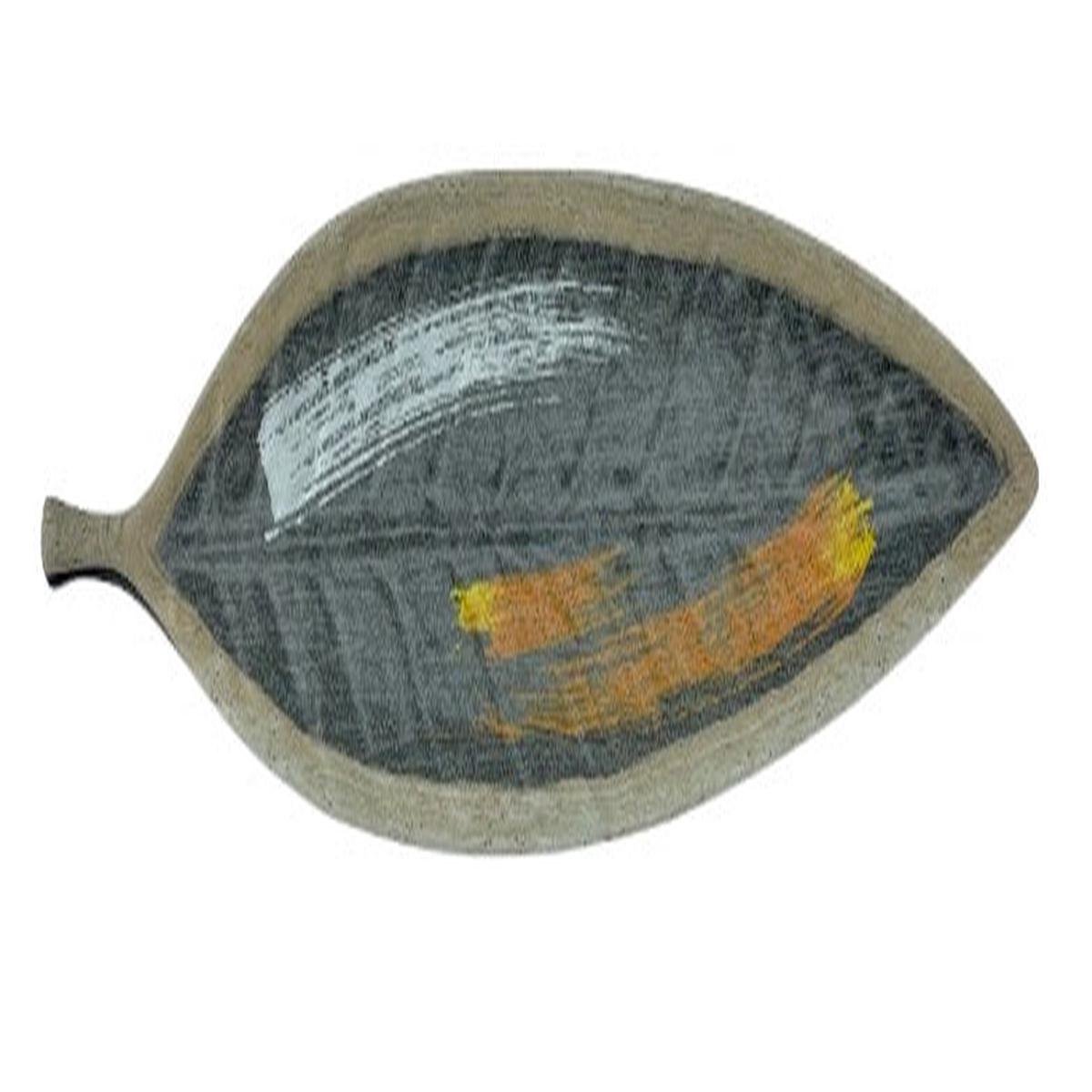 16-18 x1-18H Melamine Leaf Platter Brush Painting