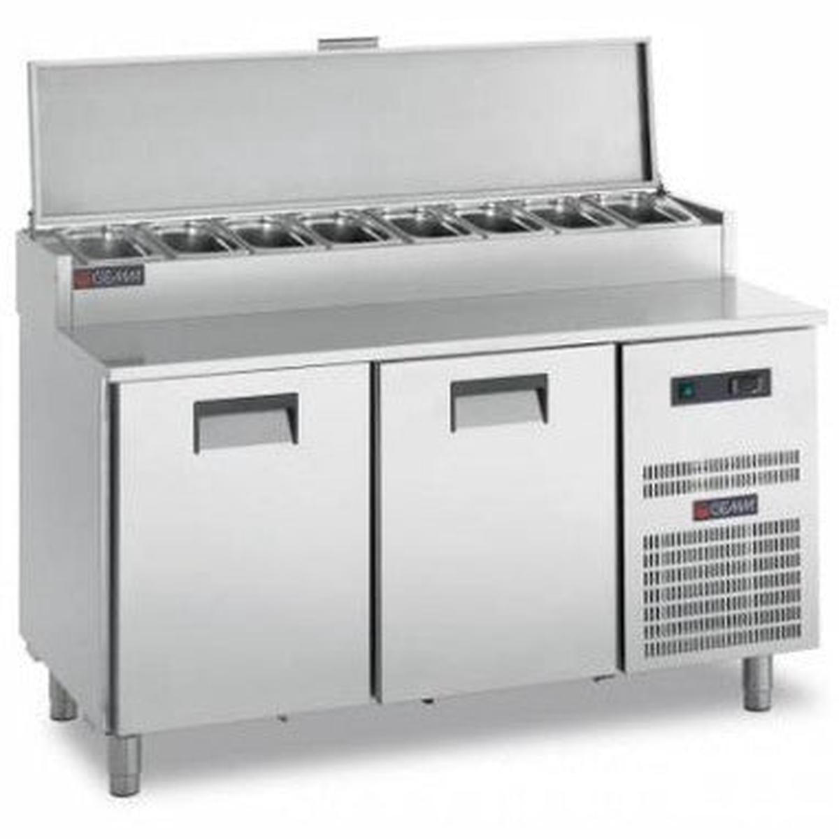 2 Doors EN Pizza Snack Preparation Counter with Castors