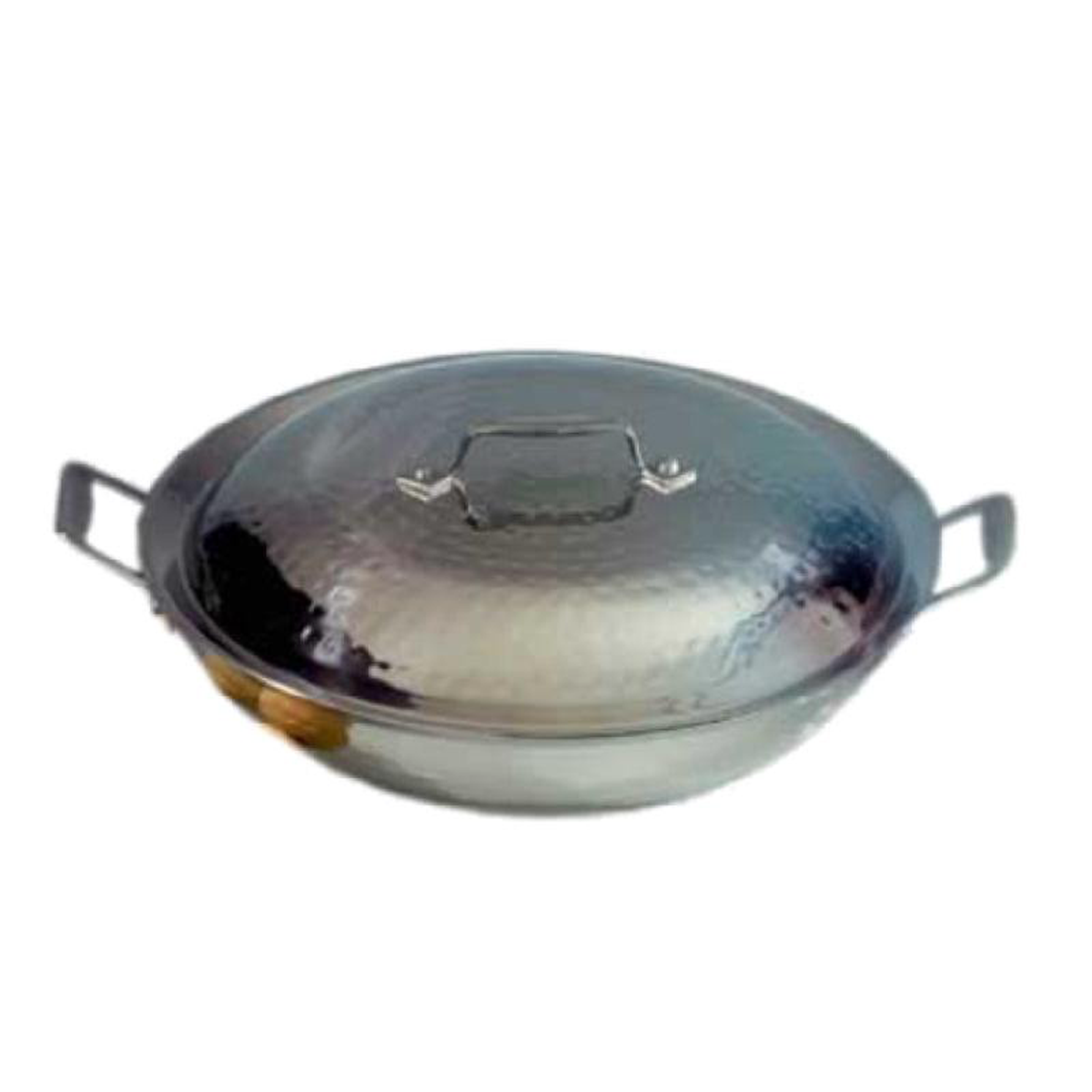 Bon Chef 60006HF 3-12 Quart Induction Ready Brazier Pan with Lid Stainless Steel Hammered Finish