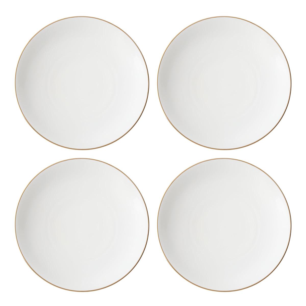 Trianna White Coupe Dinner Plates Set of 4