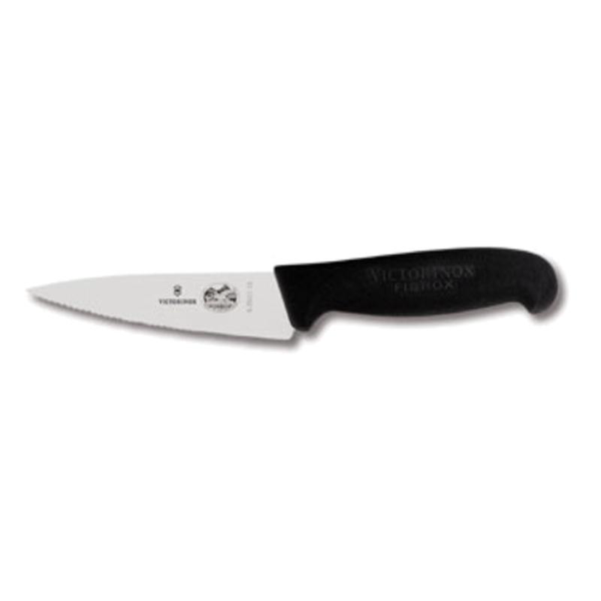 5203312 Victorinox 58221 Serrated Chef Knife w Black Fibrox Handle