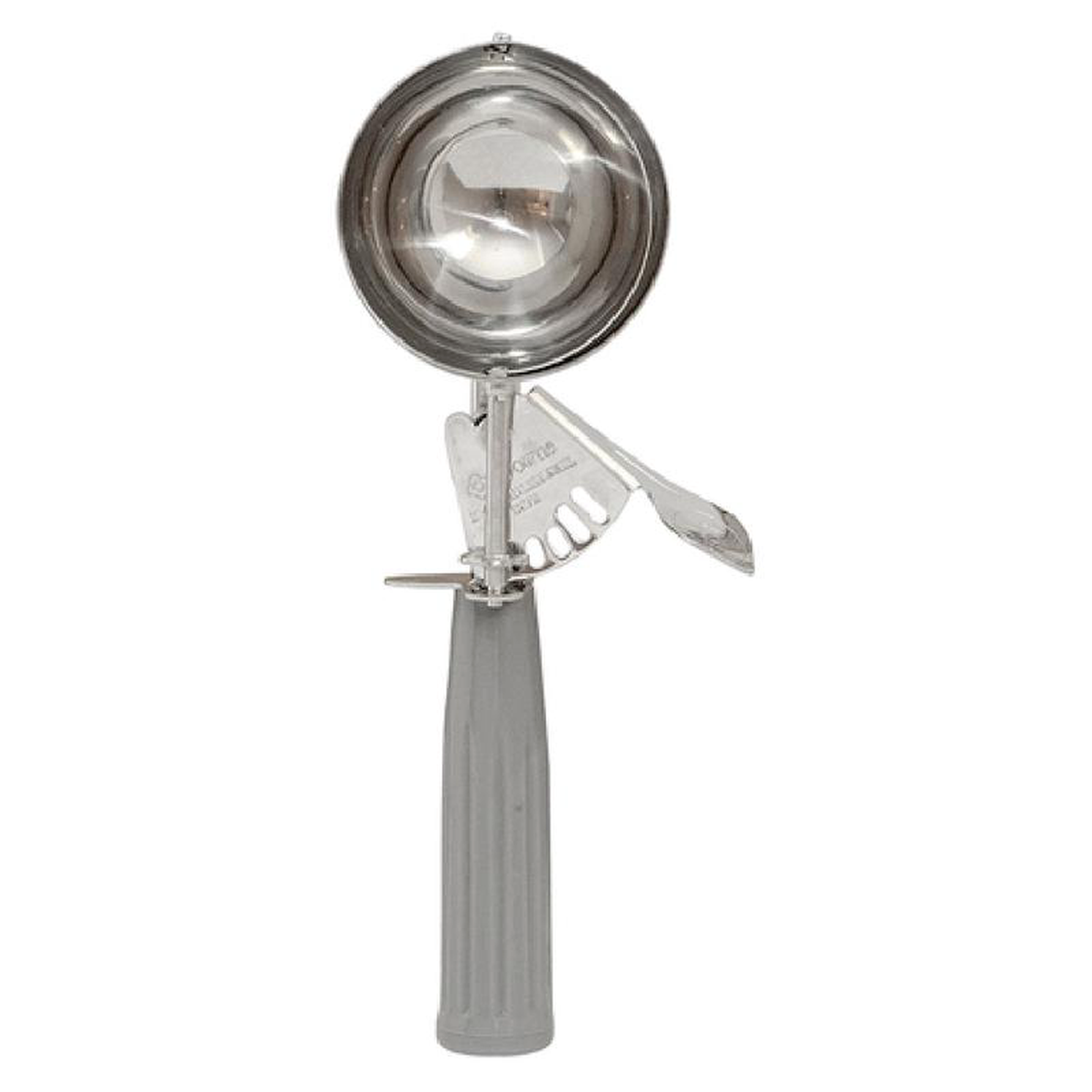 Browne Foodservice 573308 371 Oz Standard Disher One-piece Ribbed Handle Gray Stainless Steel