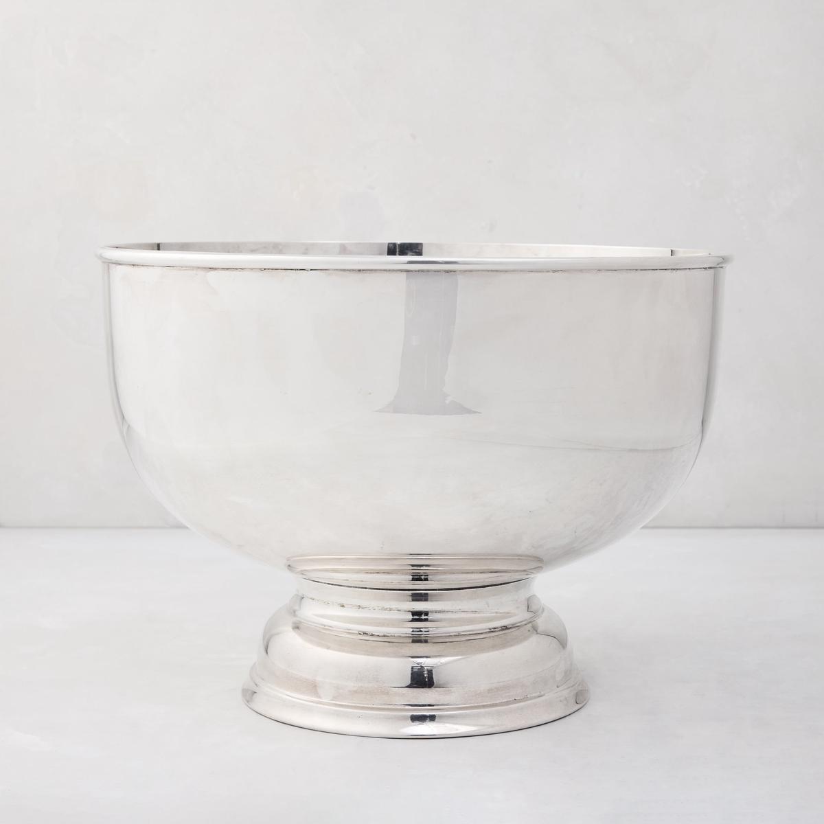 Vintage Silverplate Footed Punch Bowl 12