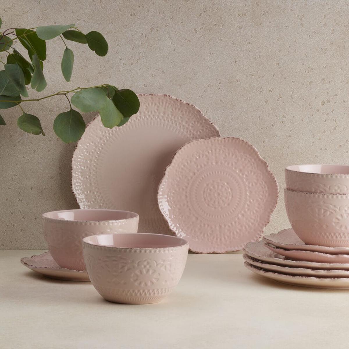 Chateau Pink 12 Piece Dinnerware Set Service for 4